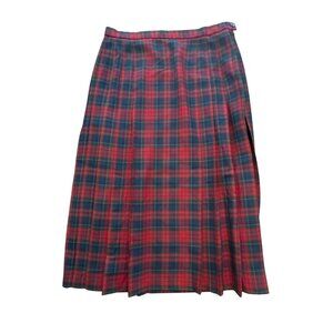 Vintage Pendleton Womens 100% Virgin Wool Plaid Pleated Skirt 14 PETITE 14P USA
